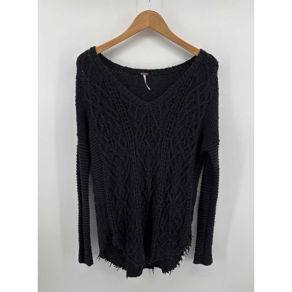 Free People Sweater Womem's Sz S Knit V Neck Long Sleeve Tunic Boho Festival